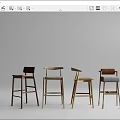Various Modern Bar Stools With Wooden Frames Different Upholstered Seats And Stylish Designs
