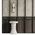 Middle-style bedside background wall 3d model
