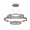Modern Multi Layer Crystal Chandelier With Circular Rings For Interior Decoration 3d model