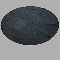 Dark Colored Round Rug With Soft Fabric Textured Surface Design 3d model