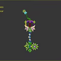 Colorful Decorative Magic Wand With Purple Pink Yellow Stars And Star Top