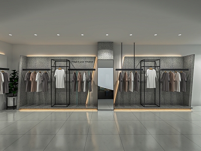 Modern Clothing Store Men's Clothing Store Men's Clothing Store Clothing Shelf Nakajima Booth 3d model