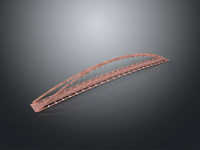 Modern Arch Bridge Architecture With Cable Stayed Structure And Steel Construction Design 3d model