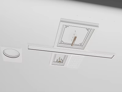 Modern Ceiling Design With Decorative Moldings Recessed Lighting And Panel Accents 3d model