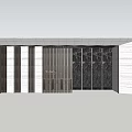 The main entrance gate of a modern entrance to a small area 3d model