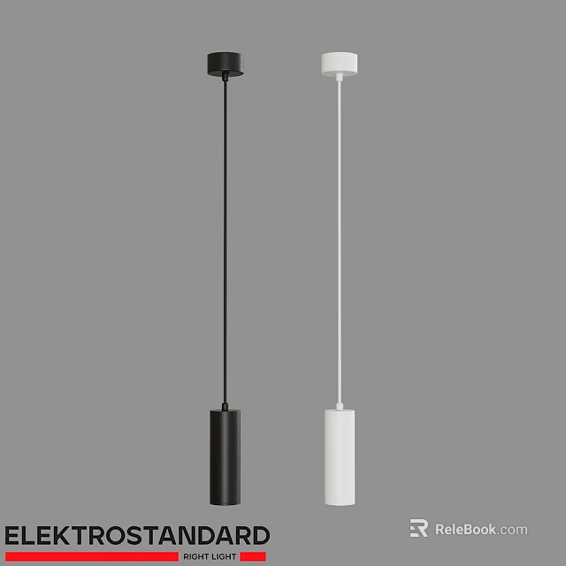 Modern Minimalist Pendant Lights in Black and White Cylindrical Design for Interior Decor 3d model 
