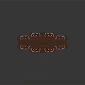 Cartoon Scene Wooden Display Platform With Red Pattern Panels And Transparent Pillars