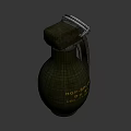 Military Green Grenade Featuring FRAG SPLINT Marking 07 81 90 And Metal Pull Ring
