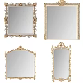Elegant Decorative Mirrors with Ornate Golden Frames and Intricate Carved Details for Home Decor