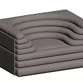 Modern Single Sofa With Leather Curved Layered Structure Sleek Stylish Design 3d model