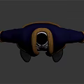 Dark Blue Long Coat With Orange Trim And Suit And Tie Underneath