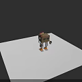 Modern Electronic Robot With Square Body Mechanical Legs Sensors And Claw Arms