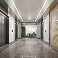 Modern elevator hall office building elevator hall elevator room 3d model