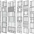 Various Window Frame Designs Showing Different Architectural Styles And Structures 3d model