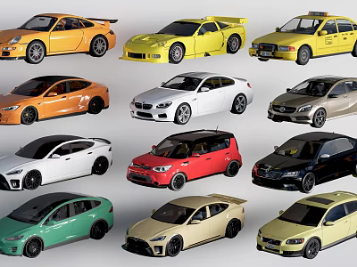 Diverse Cars Collection Showcasing Different Colors And Various Styles On 3d model