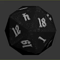 Decorative Black Polyhedral Dice With Metallic Numbers For Home Furniture