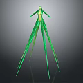 Game And Movie Character Green Alien Creature With Multiple Long Slender Appendages Design