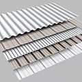 Corrugated Metal Sheets With Various Colors Stacked As Building Roofing Materials