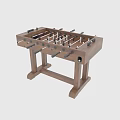 Pottery Barn Wooden Foosball Table with Black Rods and White Player Figures Indoor Sports Equipment