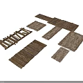 Natural Wooden Planks And Pieces With Various Shapes For Decorative Projects