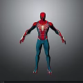 Spider Man 3D Model in Red and Blue Costume with Spider Web Pattern Standing Pose 3d model