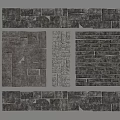 Gray Stone Tiles With Various Patterns For Wall Decor Design 3d model