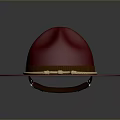 Stylish Red Hat With Brown Band And Knotted Rope For Daily Use