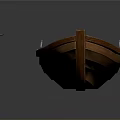 Traditional Handcrafted Wooden Boat With Open Deck And Paddle For Recreational Water Activities