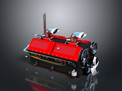 Stylish Red Automotive Tire With Silver Rim And Durable Rubber Tread Design 3d model