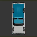 Vintage Blue And White Pickup Truck With Classic Retro Design And Shiny Finish