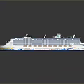 Luxury Cruise Ship Featuring Multiple Decks Green Lawn Area Modern Design And Blue Decor