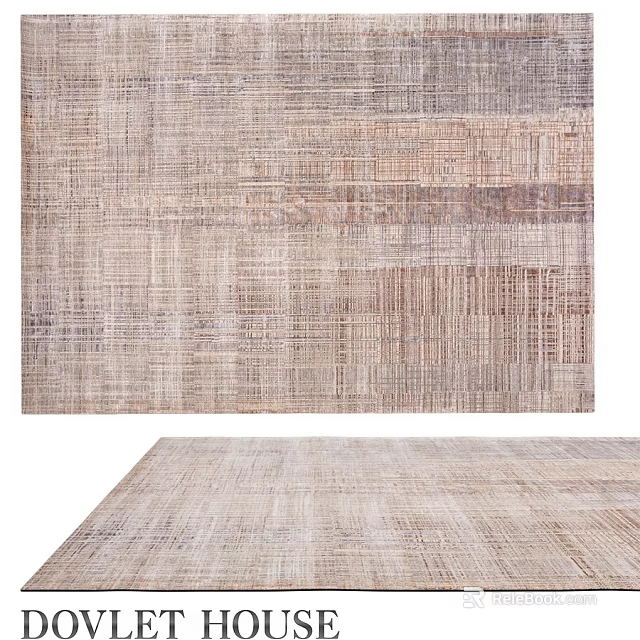 Neutral Toned Square Rug With Woven Textures And Earthy Patterns For Home Decor 3d model 