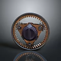 Industrial Vintage Lighting Combination Featuring Circular Gear Metal Structure And Dark Purple Center