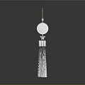 Elegant Fashion Clothing Accessory With Circular Pendant And White Tassel Design