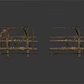 Traditional Wooden Architectural Brackets With Intricate Crossed Strips And Connecting Parts Dark Brown White Background