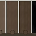 Modern Interior Wall Panels With Various Wooden Tones And Decorative Spheres On Wooden Floor