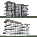 Modern Multistory Apartment Building With Glass Balconies Metal Exterior And Green Grass Surroundings