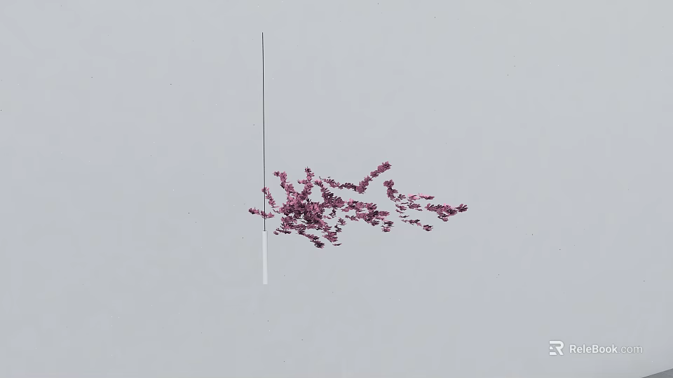 Stylish Modern Chandelier Design With Purple Red Hanging Decorative Elements For Interior 3d model 