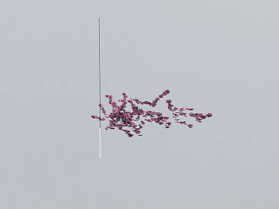 Stylish Modern Chandelier Design With Purple Red Hanging Decorative Elements For Interior 3d model