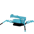 Blue Crawler Crane Model With Tracked Chassis And Lifting Mechanism 3d model