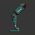 Character With Green Bionic Mechanical Leg Prosthesis Modern Design Features 3d model
