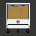 Electric Cargo Bike Equipped With White Box Holding Cardboard Packages By Road