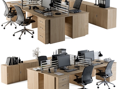 Office Desk and Chair Combination Office Desk Chair 3d model