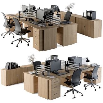 Office Desk and Chair Combination Office Desk Chair 3d model