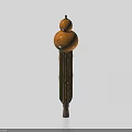 Gourd Shaped Musical Instrument With Green Tubes And Sound Holes Design