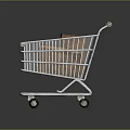 Retail Shopping Cart With Stacked Cardboard Boxes For Storage And Transport