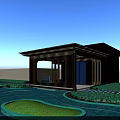 Roof Garden Design Featuring Paths Ponds Green Areas And Circular Seating Spaces