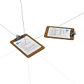 Brown Clipboards With Metal Clips Holding Documents On White Background