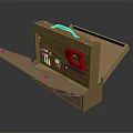 Open Wooden Toolbox With Portable Handle And Various Tools Inside
