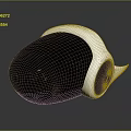 Fashionable Modern Hat With Turquoise Green Black White Glossy Surface And Geometric Pattern